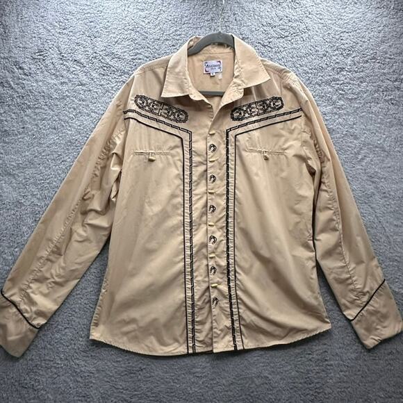 Ace of Diamonds XL Vintage Western Shirt Embroidered Horseshoe Design Rodeo - Picture 5 of 11